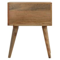 Ouzo Wooden Bedside Cabinet In Bone Inlay And Oak With 2 Drawers