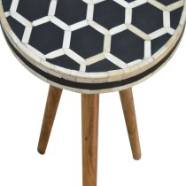 Ouzo Wooden Side Table In Bone Inlay