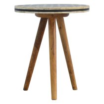 Ouzo Wooden Side Table In Bone Inlay