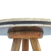 Ouzo Wooden Side Table In Bone Inlay