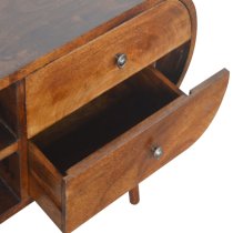 Vary Wooden Circular TV Stand In Chestnut