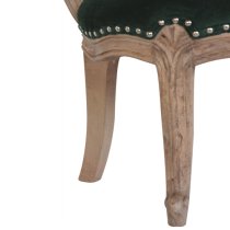 Cuzco Velvet Accent Chair In Emerald Green And Sunbleach