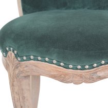 Cuzco Velvet Accent Chair In Emerald Green And Sunbleach