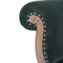 Cuzco Velvet Accent Chair In Emerald Green And Sunbleach