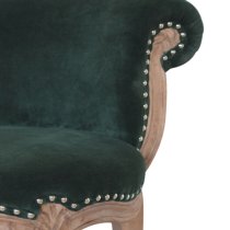 Cuzco Velvet Accent Chair In Emerald Green And Sunbleach