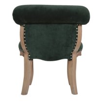 Cuzco Velvet Accent Chair In Emerald Green And Sunbleach