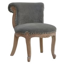 Cuzco Velvet Accent Chair In Grey And Sunbleach