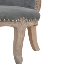 Cuzco Velvet Accent Chair In Grey And Sunbleach