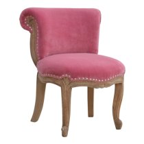 Cuzco Velvet Accent Chair In Pink And Sunbleach