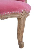 Cuzco Velvet Accent Chair In Pink And Sunbleach