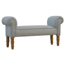 Cassia Fabric Hallway Seating Bench In Grey Tweed