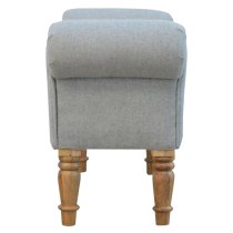 Cassia Fabric Hallway Seating Bench In Grey Tweed