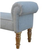 Cassia Fabric Hallway Seating Bench In Grey Tweed