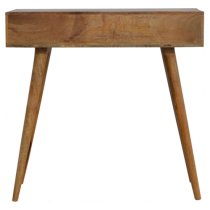 Tufa Wooden Diamond Carved Console Table In Oak Ish