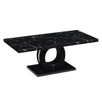 Halo High Gloss Coffee Table In Black And Milano Marble Effect