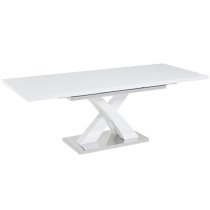 Axara Large Extending High Gloss Dining Table In White