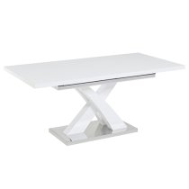 Axara Large Extending High Gloss Dining Table In White