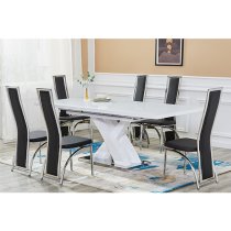 Axara Large Extending High Gloss Dining Table In White