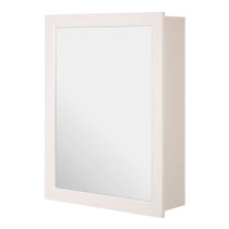 Zennor Mirrored Wall Cabinet In White With 2 Inner Shelves