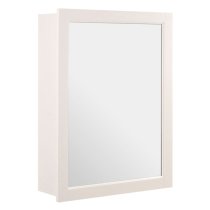 Zennor Mirrored Wall Cabinet In White With 2 Inner Shelves