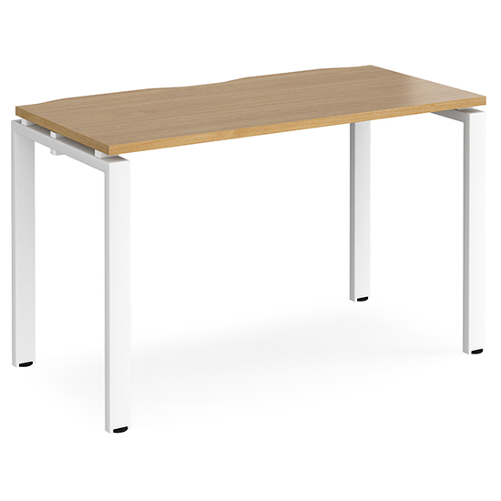 Arkos 1200mm Wooden Computer Desk In Oak With White Legs