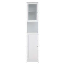 Partland Wooden Floor Standing Tall Bathroom Cabinet In White