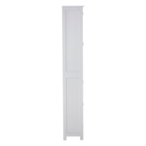 Partland Wooden Floor Standing Tall Bathroom Cabinet In White