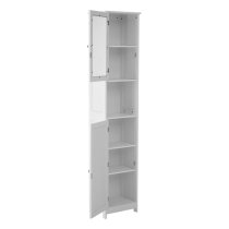 Partland Wooden Floor Standing Tall Bathroom Cabinet In White