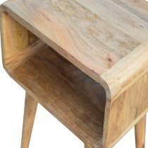 Bacon Wooden Curved Open Bedside Cabinet In Oak Ish