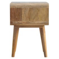 Bacon Wooden Curved Open Bedside Cabinet In Oak Ish