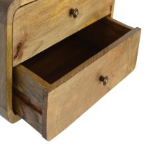 Bacon Wooden Wall Hung Bedside Cabinet In Oak Ish With 2 Drawers