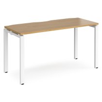 Arkos 1400mm Wooden Computer Desk In Oak With White Legs