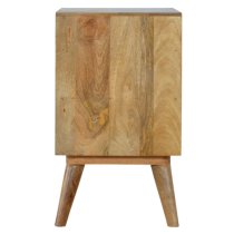 Nobly Wooden Cut Out Bedside Cabinet In Grey And White