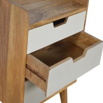 Nobly Wooden Gradient Bedside Cabinet In Grey And White