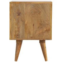 Tufa Wooden Pineapple Carved Bedside Cabinet In Oak Ish