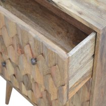 Tufa Wooden Pineapple Carved Chest Of 3 Drawers In Oak Ish