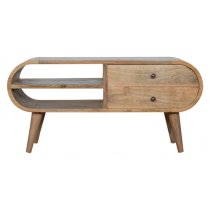 Vary Wooden Circular TV Stand In Oak Ish