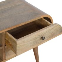 Vary Wooden Circular TV Stand In Oak Ish