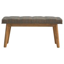 Trenton Fabric Deep Button Bedroom Bench In Multi Tweed