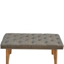 Trenton Fabric Deep Button Bedroom Bench In Multi Tweed