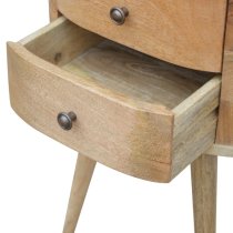 Lasix Wooden Circular Bedside Cabinet In Oak Ish With 2 Drawers