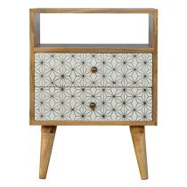 Prima Wooden Bedside Cabinet In Oak Ish With Open Slot