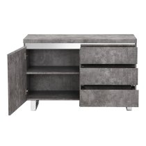 Sydney Small Sideboard With 1 Door 3 Drawer In Concrete Effect