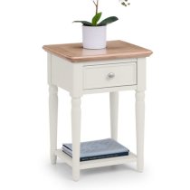 Pacari Wooden Lamp Table In Limed Oak And Grey With 1 Drawer