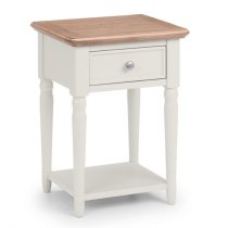 Pacari Wooden Lamp Table In Limed Oak And Grey With 1 Drawer