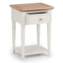 Pacari Wooden Lamp Table In Limed Oak And Grey With 1 Drawer