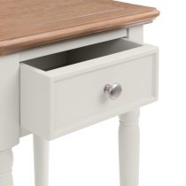 Pacari Wooden Lamp Table In Limed Oak And Grey With 1 Drawer