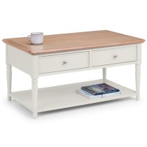 Pacari Coffee Table In Limed Oak And Grey With 2 Drawers