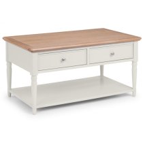 Pacari Coffee Table In Limed Oak And Grey With 2 Drawers