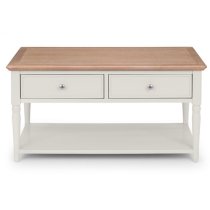 Pacari Coffee Table In Limed Oak And Grey With 2 Drawers